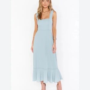 Show Me Your Mumu Dress Claire Midi Silver Sage Crisp Size Medium